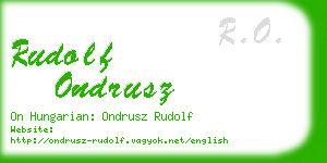 rudolf ondrusz business card